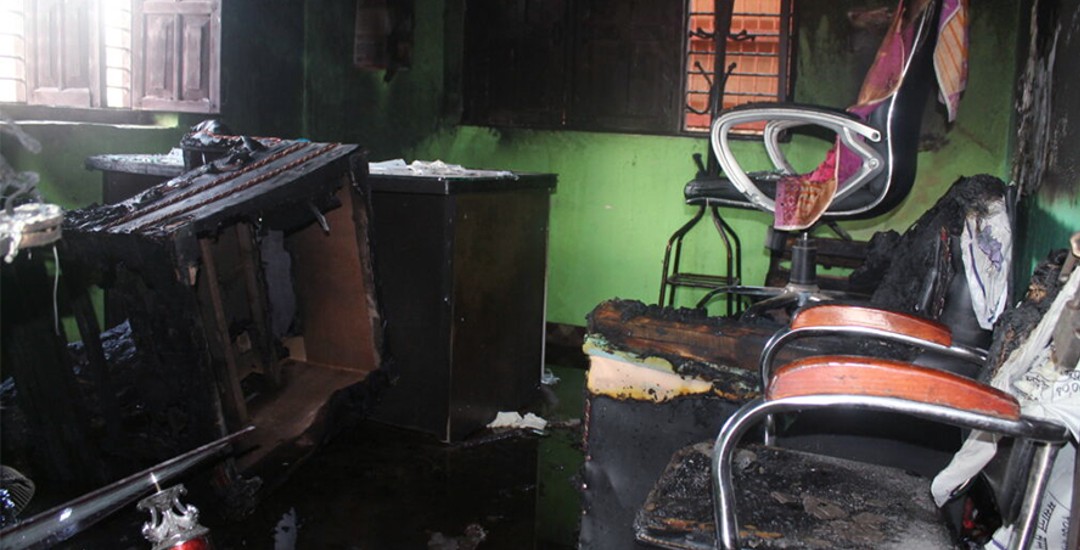 वडा कार्यालयमा आगजनी